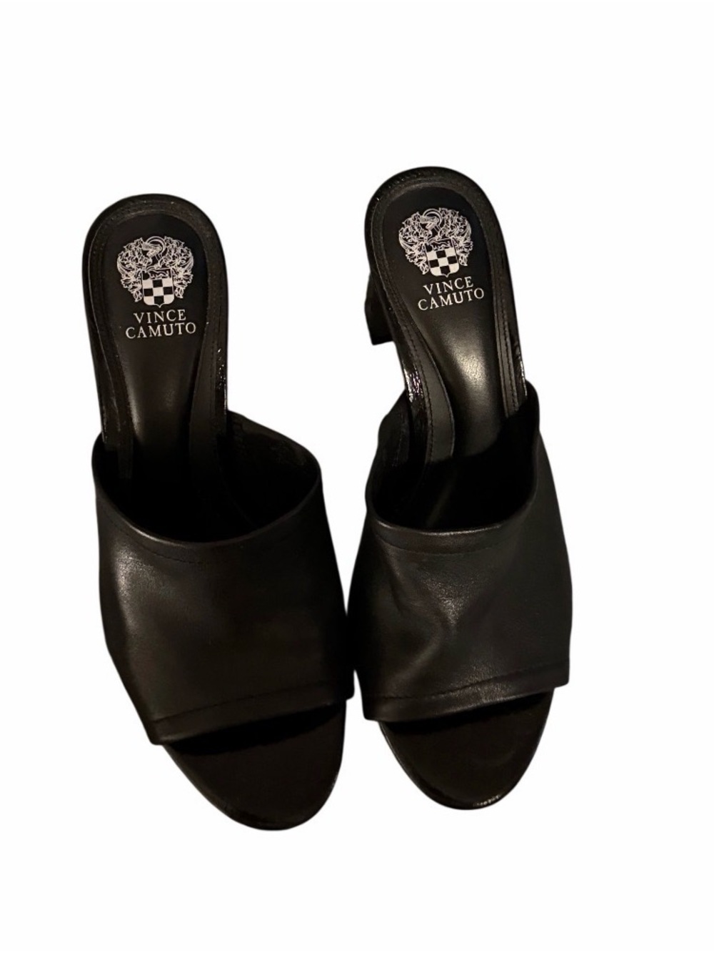 Vince Camuto Black Open-Toe Mules
